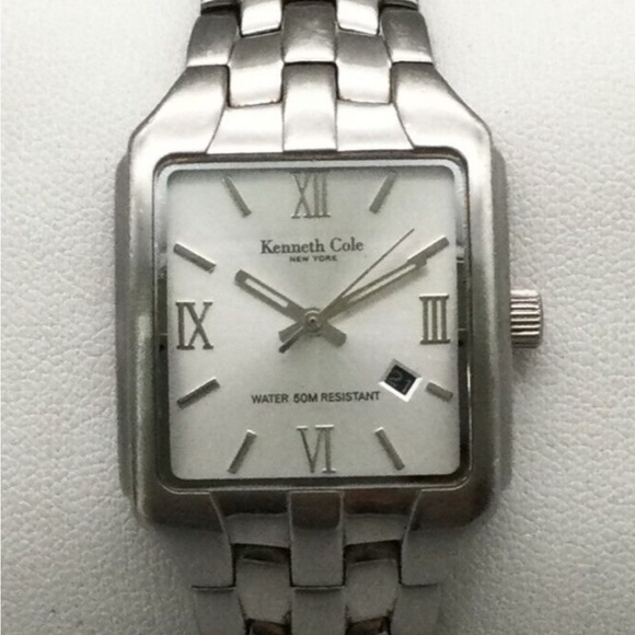 Kenneth Cole Tank Watch Women 26mm Silver Tone - Picture 1 of 11